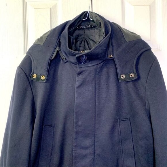 ZARA MAN WINTER COAT IN DARK NAVY BLUE MEN  SEZE XL - Picture 6 of 16